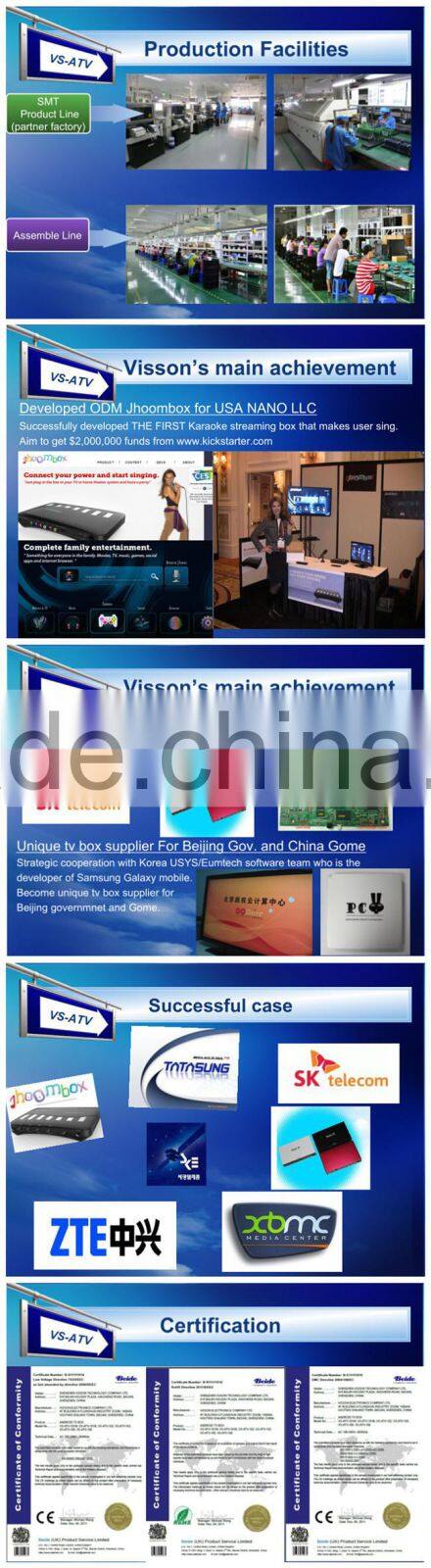 Vissontech hot selling android tv box CS918 full hd 1080p porn video watch free tv box 1.6GHz Mali 400 GPU rom 2GB