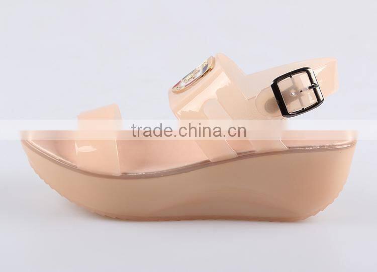 QIZHAN new The fashion leisure female sandals Platform Shoes Crystal Sandals Transparent Jelly Sandals