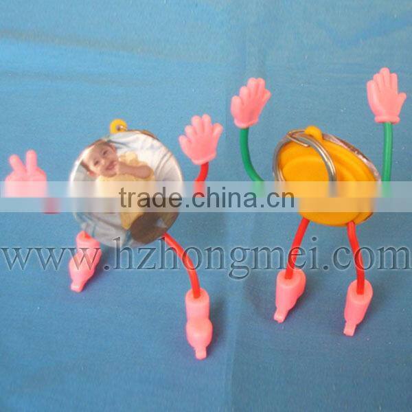 Custom New Arrival Hot Sale Plain White Cartoon Badges with Key Chain