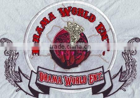 China factory green shield custom embroidery banner badges,custom embroidery patch