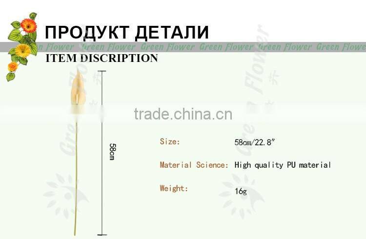 Greenflower 2016 Wholesale Real Touch Latex PU Spathiphyllum China Artificial Flowers Rose for wedding decoration