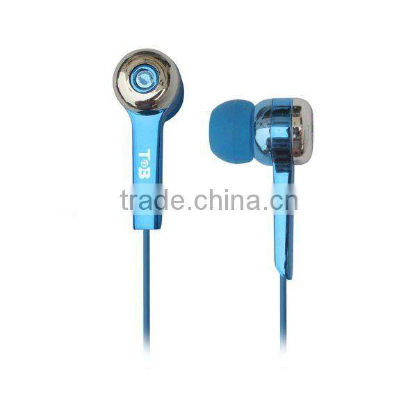 2014 hot selling china manufacturer color plated stereo earphones TB-E55 for audio devices free samples