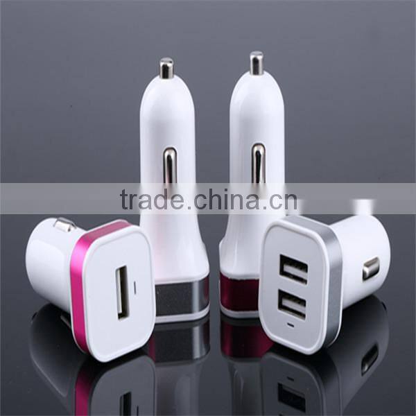 double USB mobile phone car chargers with logo printing
