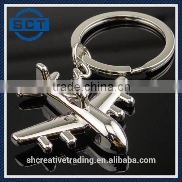 Gift Boxed Zinc Alloy Metal Airplane Keyring Aircraft Key Ring 40mm