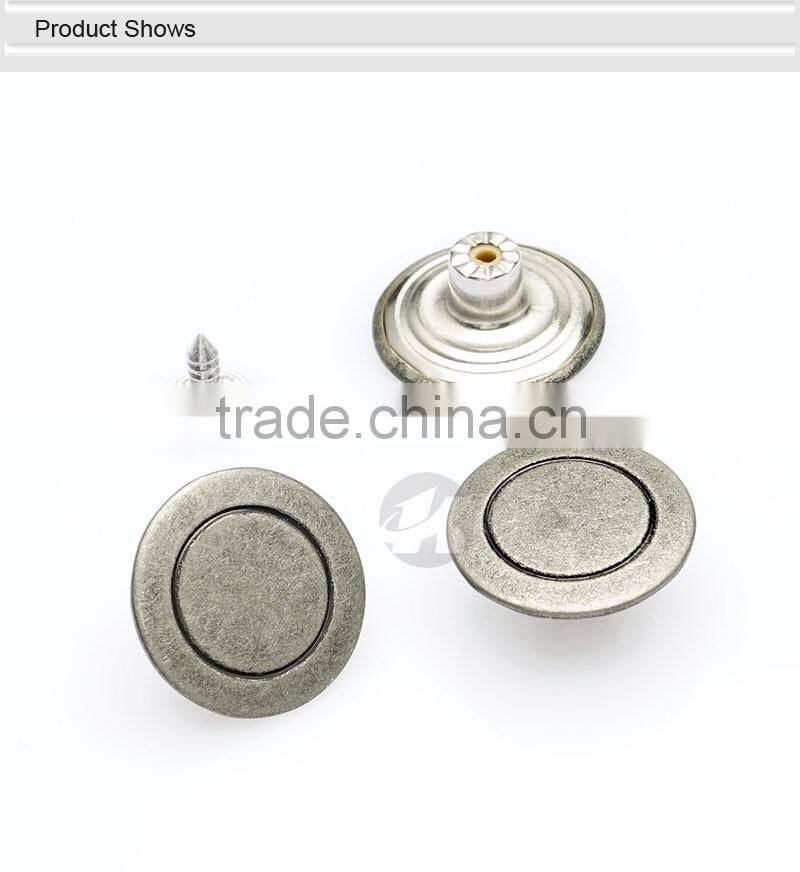 Cheaper Brass Black Nickle Metal Jeans Button Cover