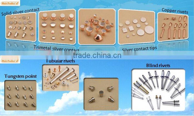 Welding Bimetal silver copper sheet contact tips for car spare parts