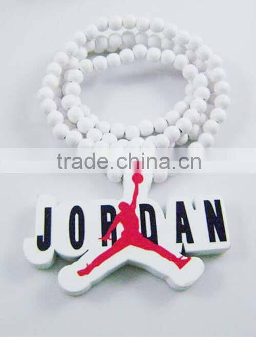 Jordan Pendant Beaded Chain Wood Beads Rosary Necklaces