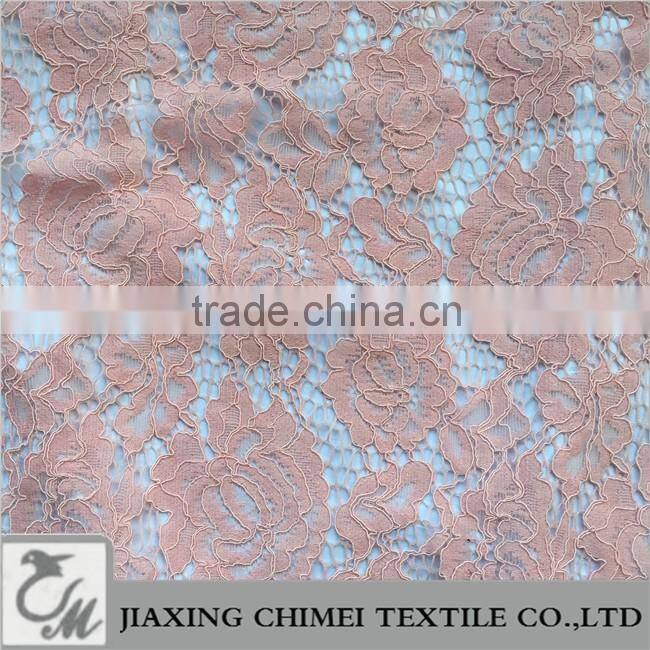 cording embroidery pink lace fabric