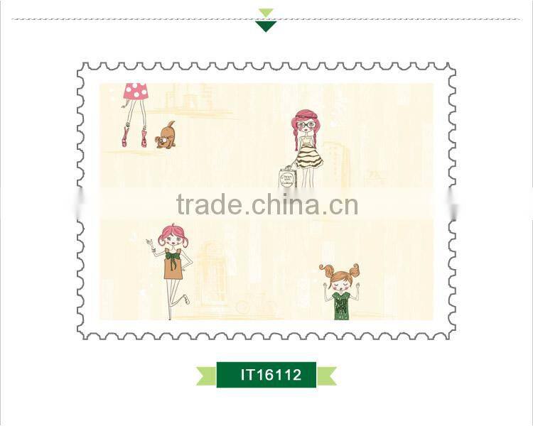 on sale printing non woven wallpaper, for kids princess wall mural for kids room , decorative wall covering ideas