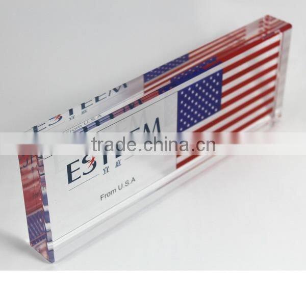 Clear custom paperweight lucite gift