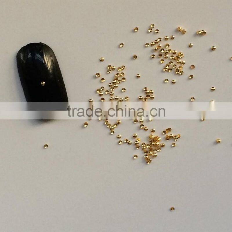 gold & silver mini metal half round nail art studs ZX:CNS12