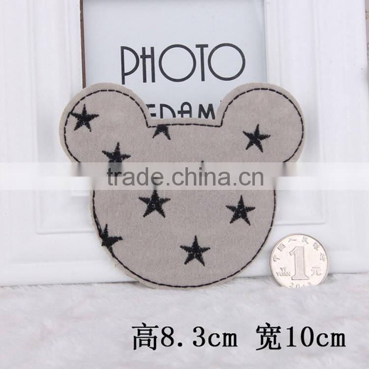 Mouse Shape Embroidered Star Patches For Bags,Custom Patches