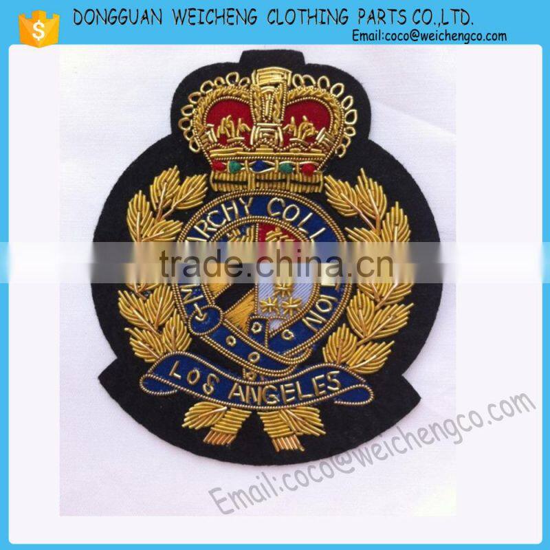 hand embroidery badges/hat badges