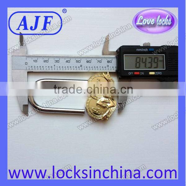AJF 50MM Fashionable Newest Heart Love Padlock for Wedding or Valentine's Day gift