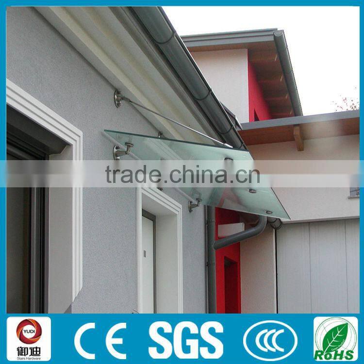 External 316 Stainless Steel Glass Canopy Awning For Roof