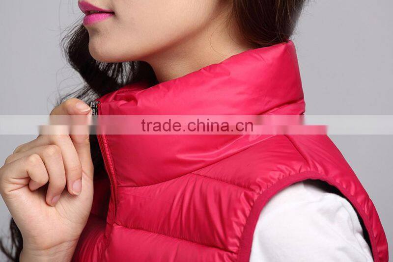 autumn/winter ultralight red coat vest Women's waistcoat