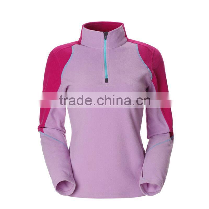 Cheap and elegant design 1/4-zip windstopper women polar fleece jacket
