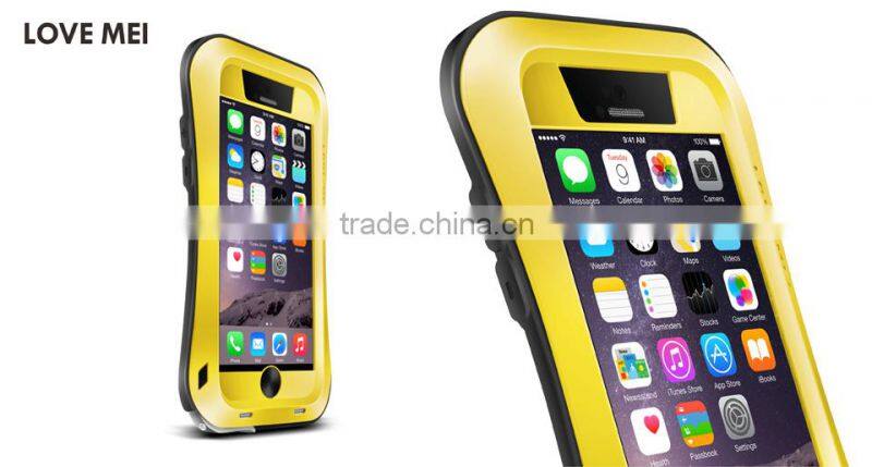 2016 Lovemei Shockproof Dropproof Glass Metal Case Cover For iPhone 6
