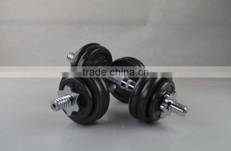 2015 new design 15kg 20 kg 30kg black painting Adjustable dumbbell set