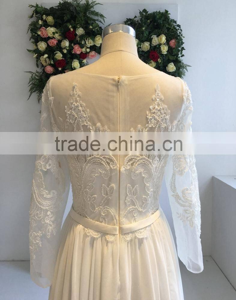 Guangzhou Supplier wedding dress 2016 long sleeve