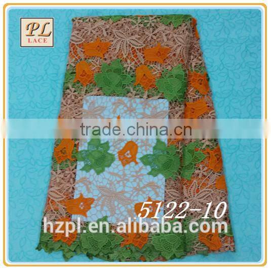 2016 latest dress design multicolor water soluble embroidery lace for free prom dress