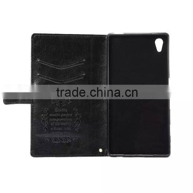 Fine Grain Leather Sheep Case For Sony Z5 Plus/Beautiful leather Design case For Sony Z5 Plus