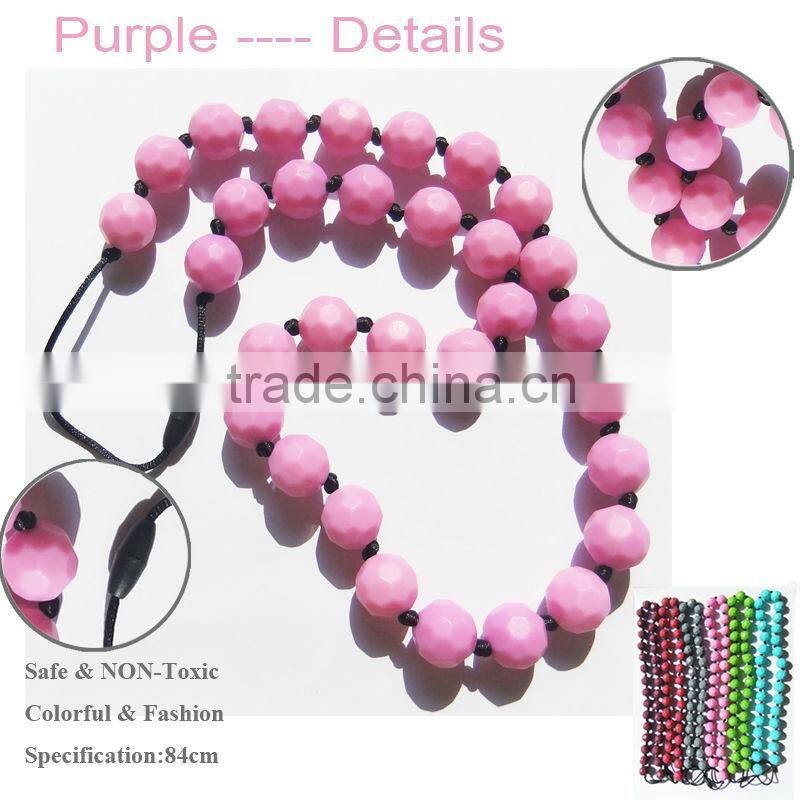 New design 100% silicone fruit Loop Bead Necklace jewelry