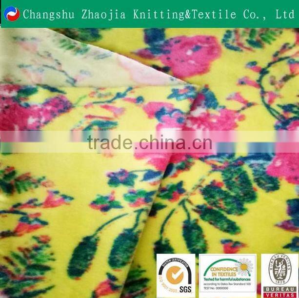 Hot sell super soft fabric 100% polyester printed velboa plush fabric for bedding