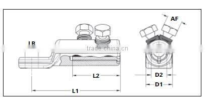 mechanical lug(2 BOLTS type)Aluminium with tinned,aluminum extrude type