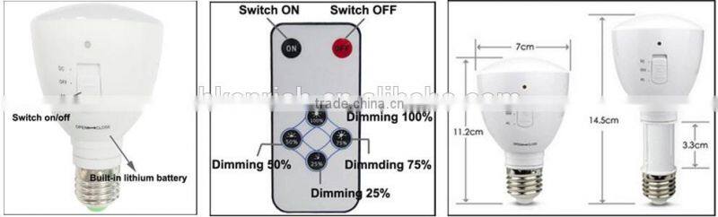 E27/B22 AC85-265V rechargeable led bulb with warm white&cold white color temperature