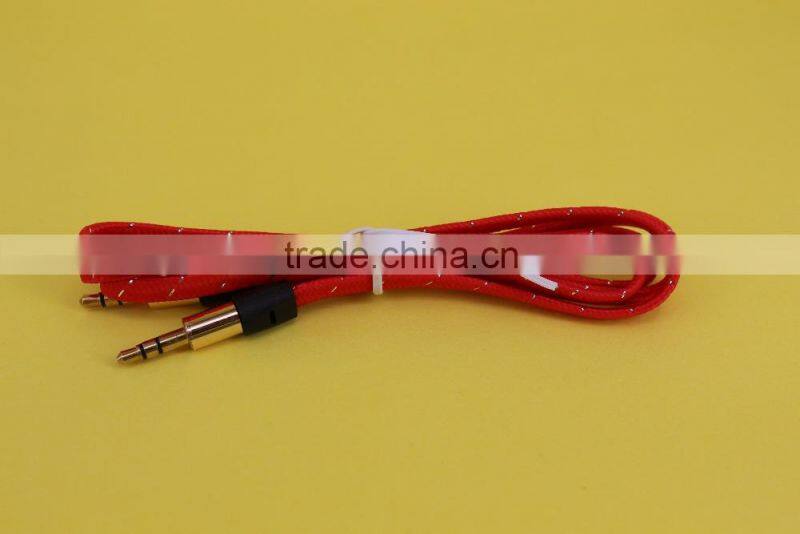 3.5mm audio cable male to male for car stereo aux cable hih qualityty