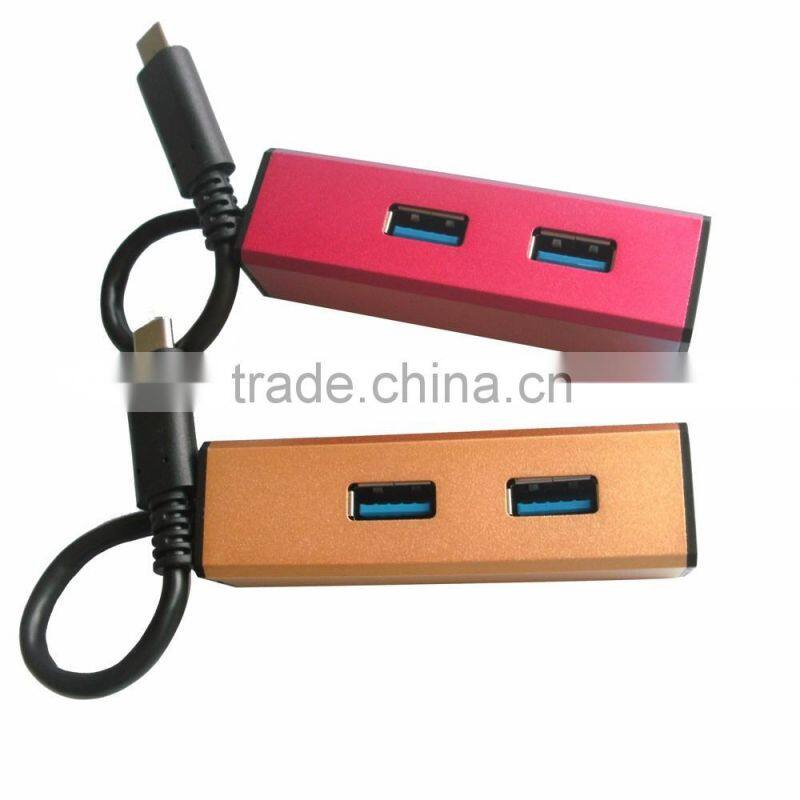2 in 1 USB 3.1HUB Type-C to 2 Ports USB 3.0 & 1 USB 3.1 Type-C Charging / Data HUB Adapter for MacBook