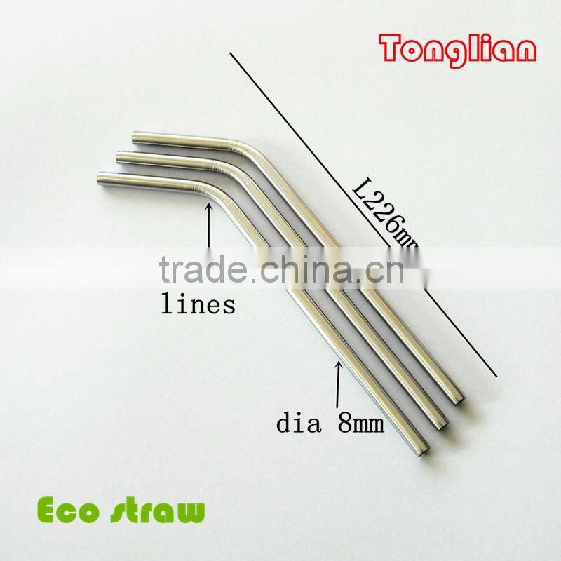 Dia 6mm L 8.5" Stainless Steel Drinking Straw 4 with 1 brush packed in new design blister card