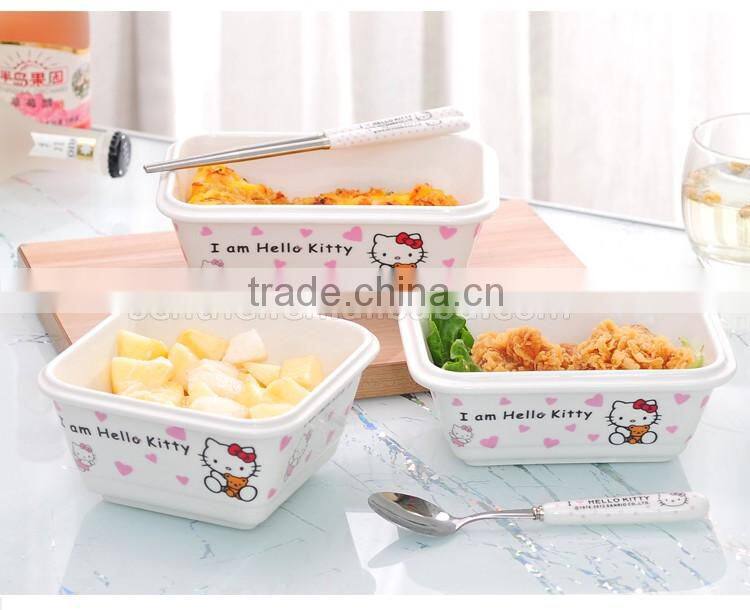 Bento lunch box,Rectangular ceramic Lunch Box with airtight lid,kids lunch box