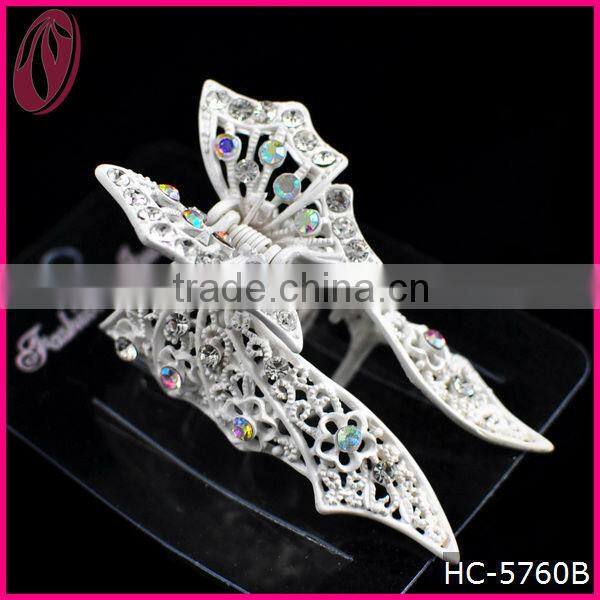 Stunning Rhinestone Embellished Fashion Metal Butterfly Hair Claw