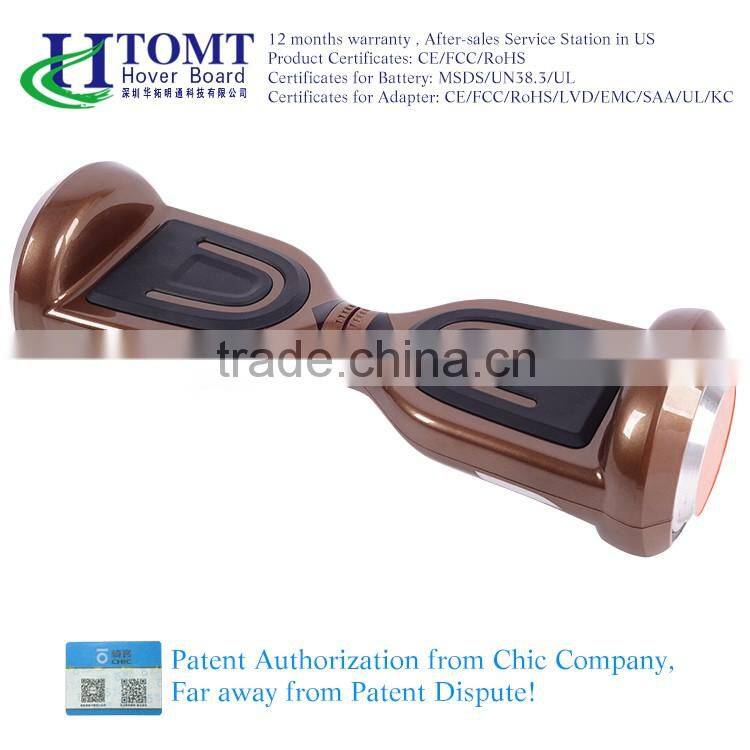 2016 Htomt christmas gift UL certificated charger Two wheel self balancing electric scooter electric skateboard hoverboard