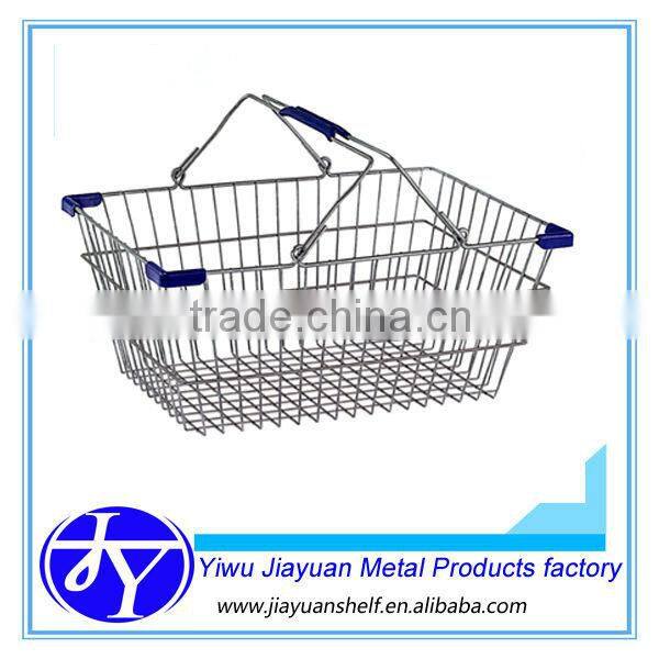 plastic market basket with two wheels and foldable handle bar