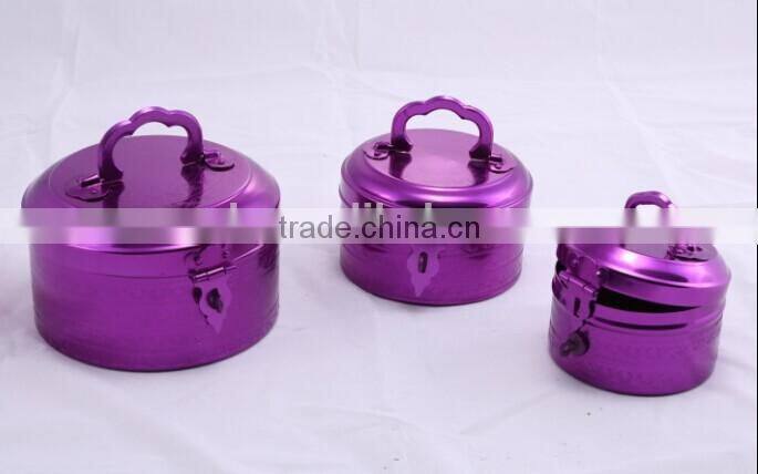 Aluminum beautiful gift box with handle