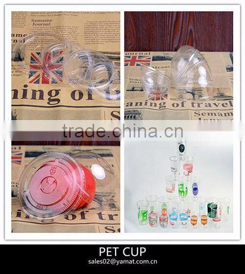 PET Clear Disposable Plastic Cup With Logo Dome Lids Plastic Pet Cup Manufacturer