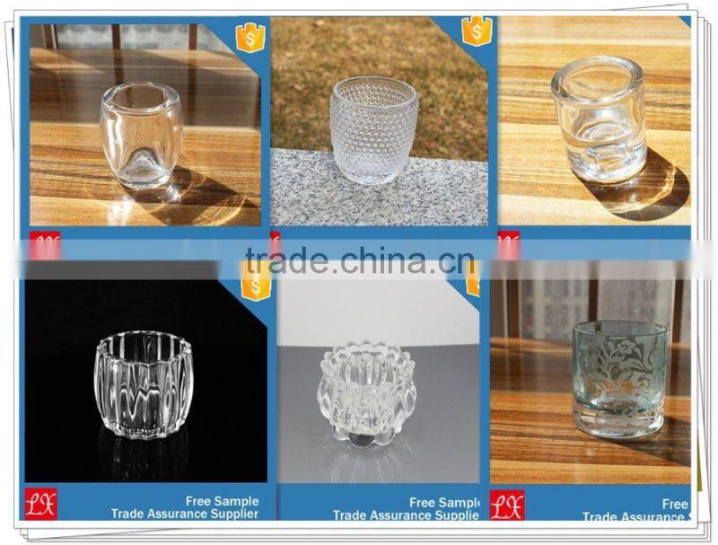 frosted red color lotus flower crystal glass tealight candle holder for wedding decoration