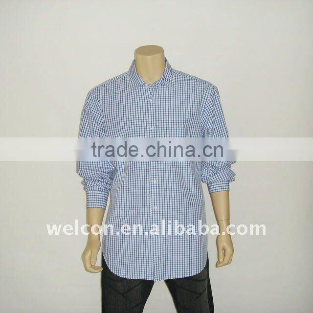 Men's 100% cotton long sleeve stylish Fine grid classic casual shirt