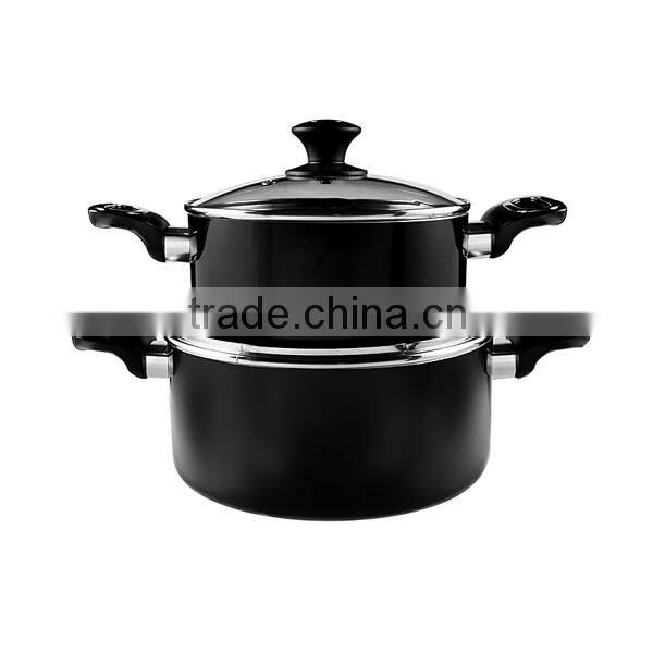 Aluminm nonstick cooking pot with spiral bottom