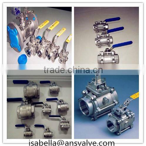 304 Stainless Steel 3PC Ball Valve 1000 WOG Full Port Female Threaded End