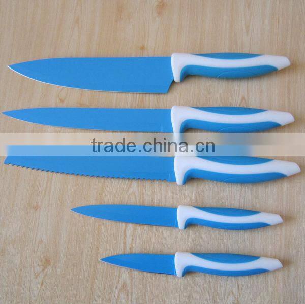 Stainless steel colorful cooking knife set