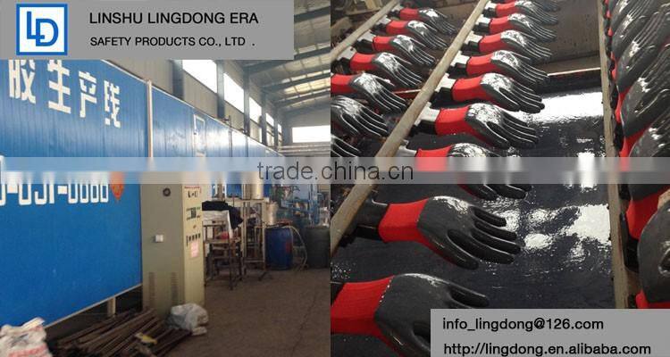 latex rubber coated gloves on synthetic shell