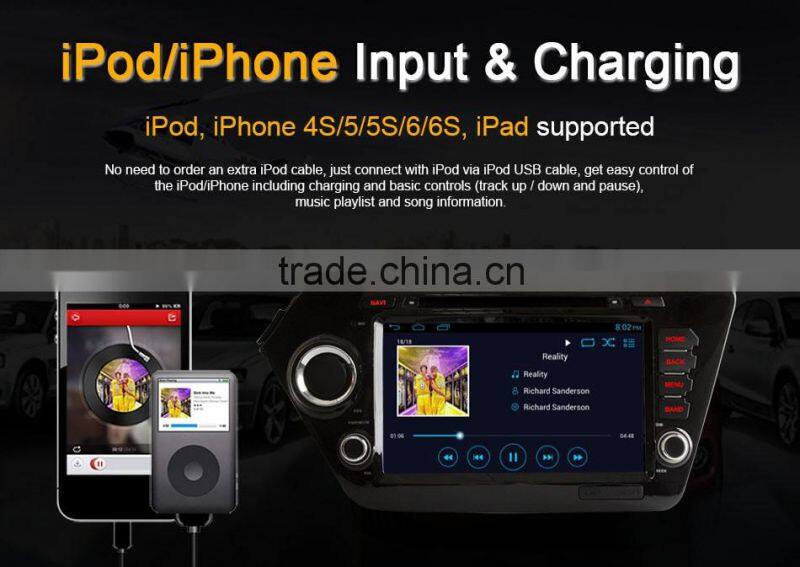 Ownice Android 4.4 touch screen Stereo Car GPS stereo for Kia Rio K2 with wifi bluetooth phonebook IPOD