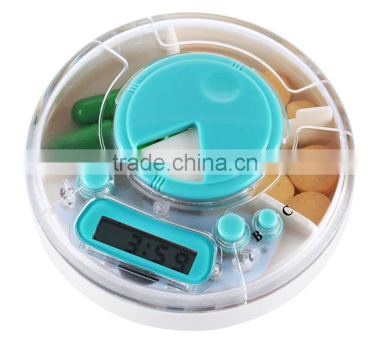 Plastic travel portable led pill box with lock