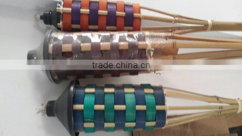 bamboo tiki torches for garden lighting
