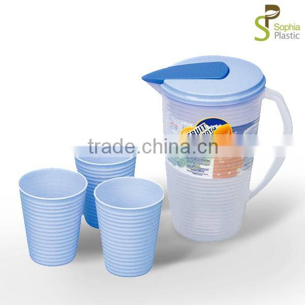 2 L plastic water jug set/Water pitcher with 4 cups