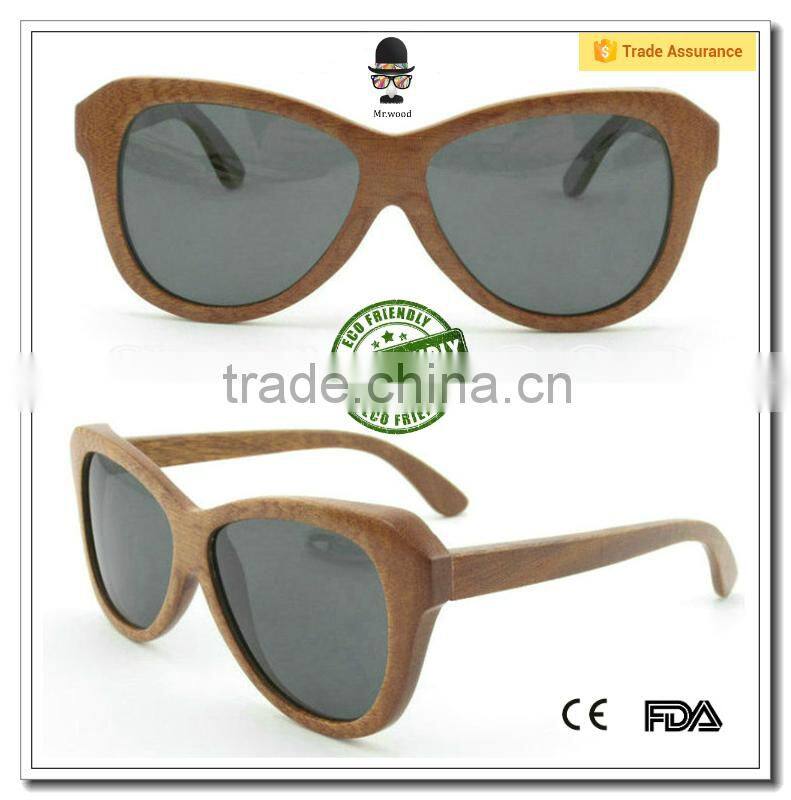Polarized Genuine Bamboo Sunglasses/Wooden Sunglasses/Homex_FSC/BSCI/CE
